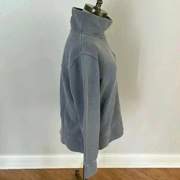Madewell garment dyed funnel neck grey sweatshirt F9722 size M - Picture 4 of 10
